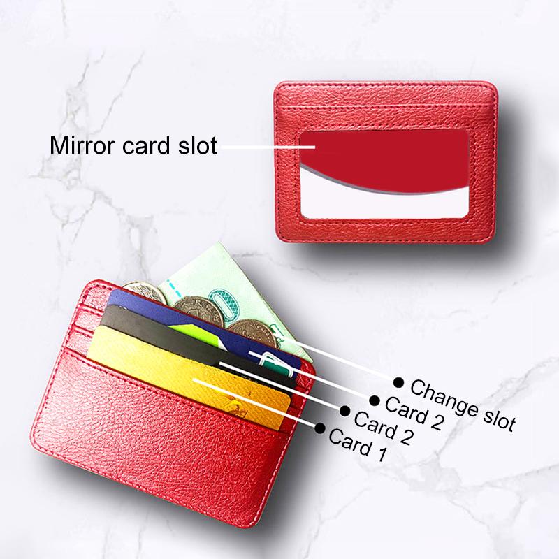 1Pc Multi Slot Coin Wallet Box ID Card Holders Solid Color PU Leather Bank Credit Card Slim Card Case