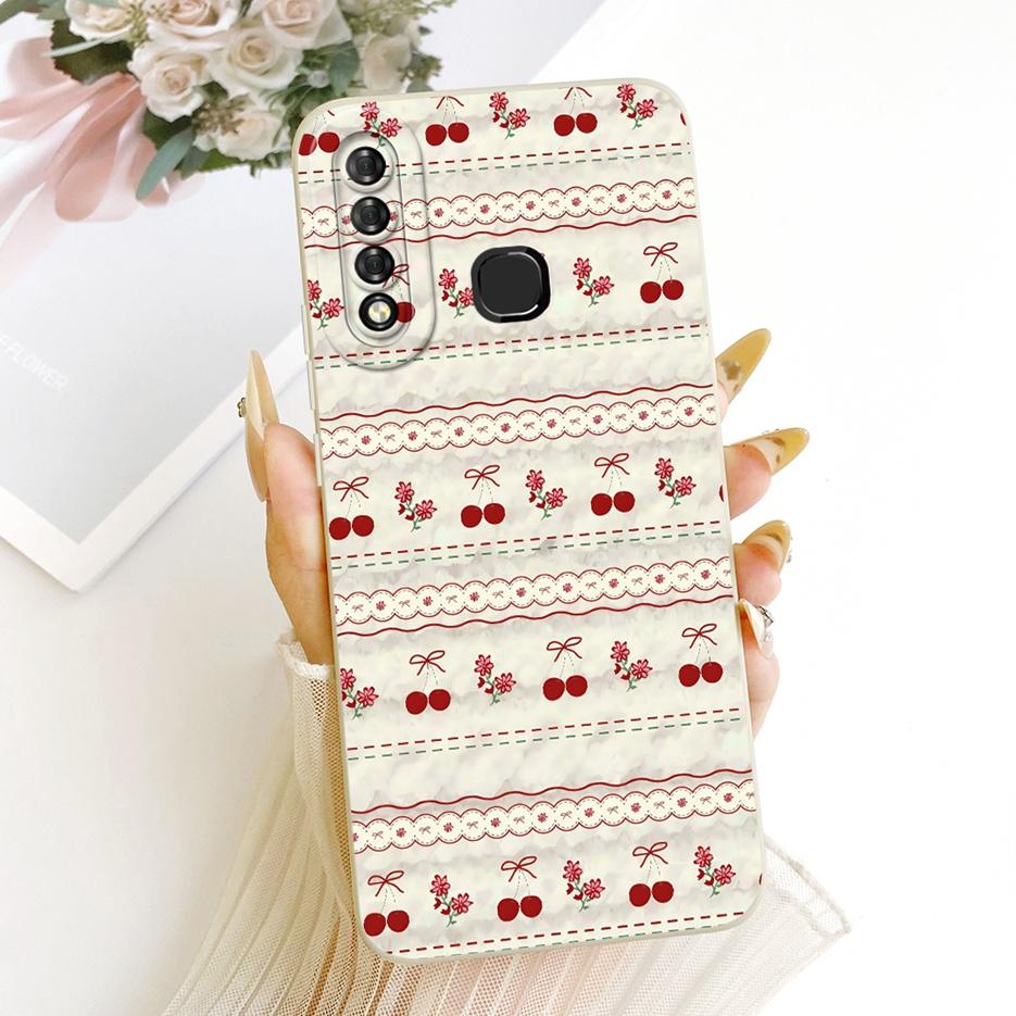 For Infinix Hot S4 Case Luxury Love Heart Buttefly Candy Painted Cover Soft TPU Matte Phone Case For Infinix Hot S4 HotS4 Fundas