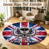 Round Rug Custom NameMotorhead Pattern Non Slip Carpet Home Floor Decor