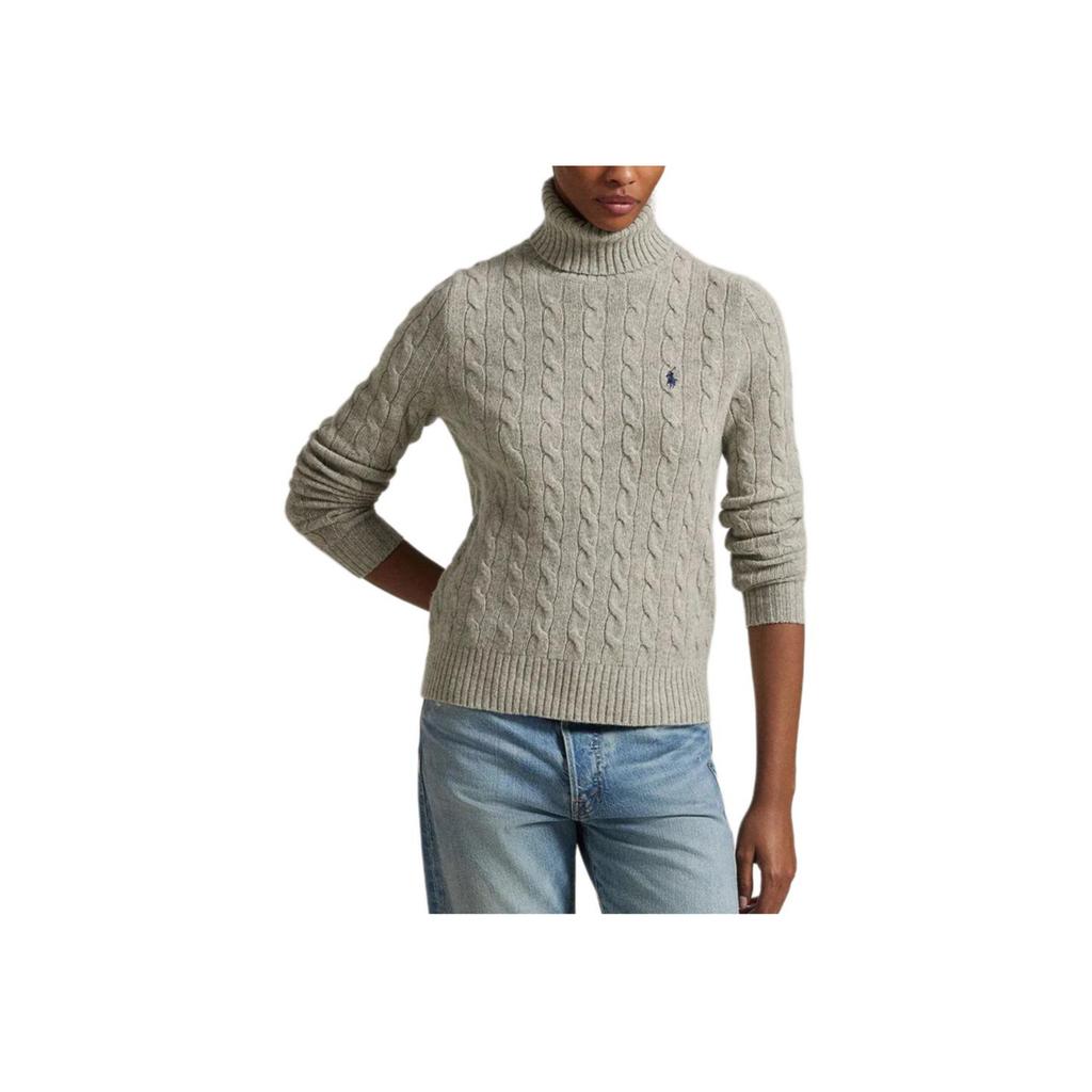 Polo Ralph Lauren Solid Logo High Neck Long Sleeve Sweater Women sweater Light-Gray 211888686-002