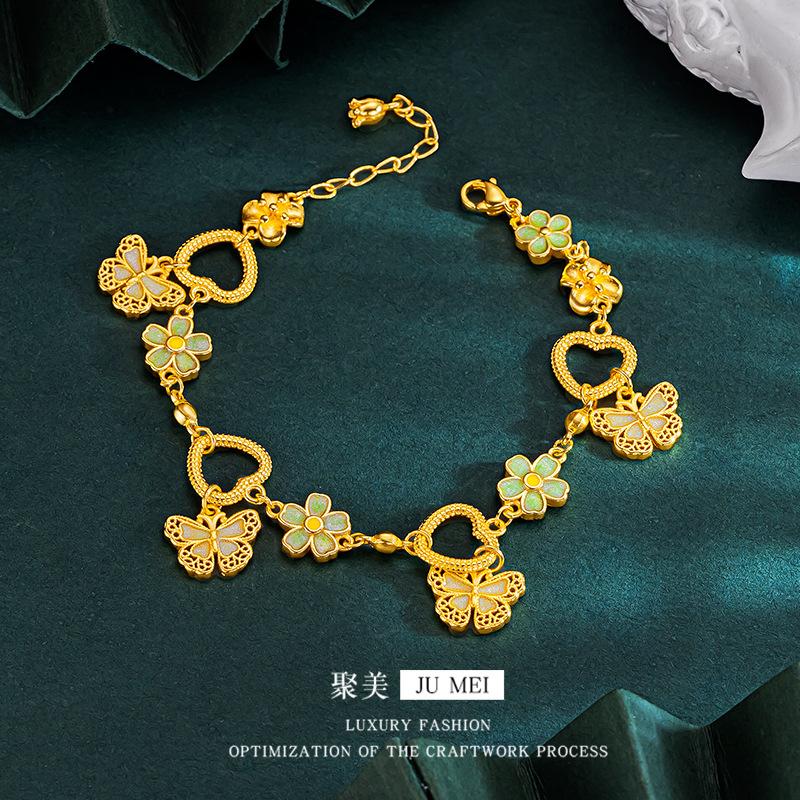 

Trendy Gourd Elegance! Gold Bracelet with Engraved Details, High-Purity Craft золотой