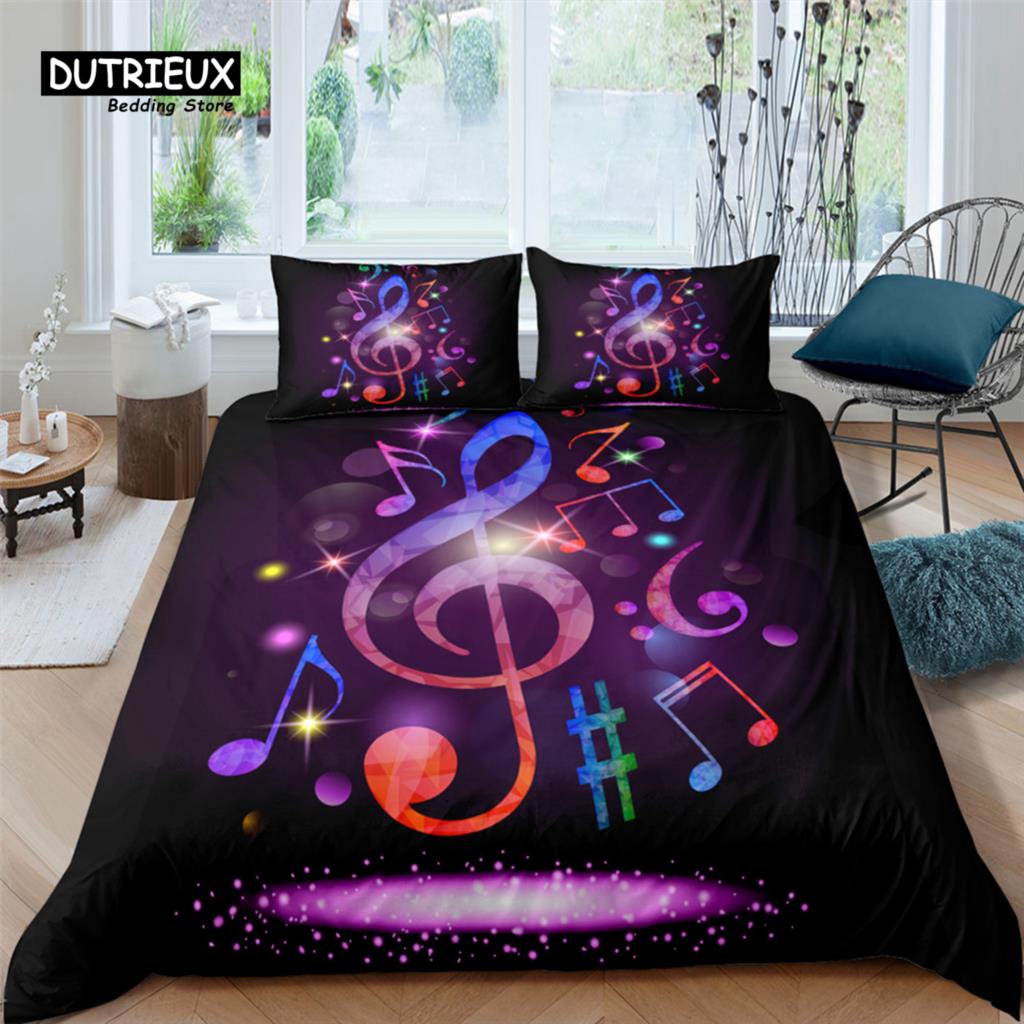 

Home Living Luxury 3D Color Notes Print 2/3Pcs Comfortable Duvet Cover PillowCase Bedding Sets Kids Queen and King EU/US/AU Size EU single(135x200cm)