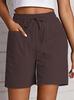 Pantaloncini Capri Estivi 2025 da Donna a Colore Unico, Vita Alta, Vestibilità Larga, con Tasche