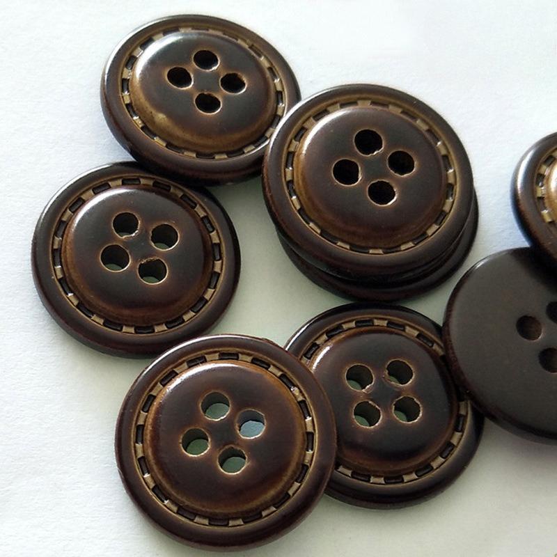 10ks Kulaté 4-dírkové knoflíky 15/20/25mm Odolné ABS plastové knoflíky Knoflíky na kabát svetr