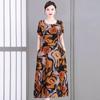 2023 Plus Size Floral Summer Cotton Dress for Middle-Aged Women