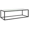 Day and Night - Day and Night Black Coffee Table with White Marble Glass 120x50x35 Cm