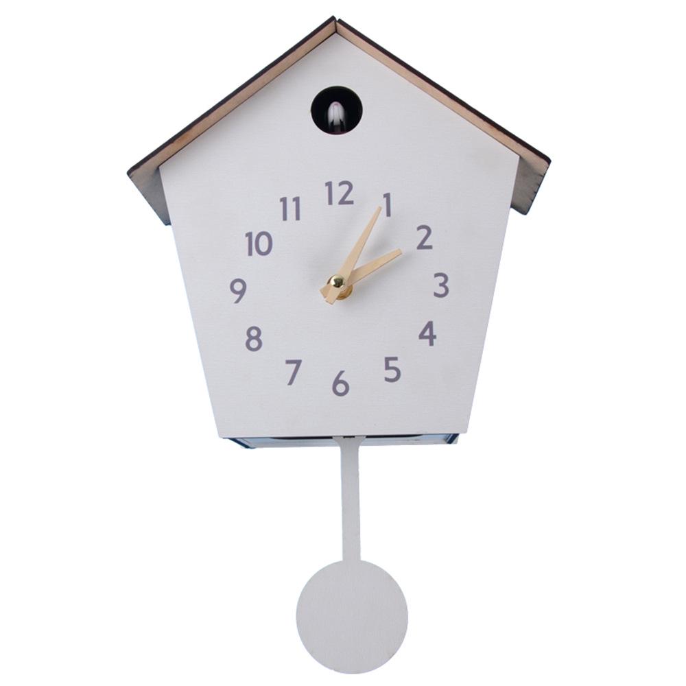 Slim Wall-Mount Cuckoo Clock with Hourly Chime for Living Room