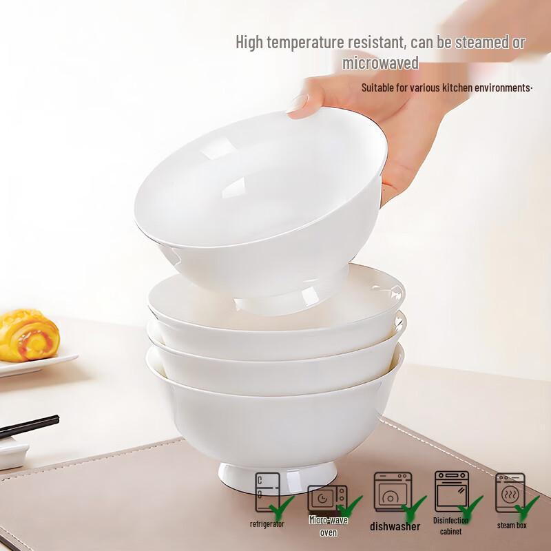 Sky Top Pure White Bone China High-Footed Bowls