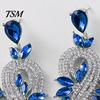Long Earrings 1 Pair Dangle Geometric Faux Crystal Women Jewelry Elegant Drop for Wedding