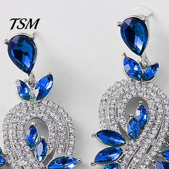 Long Earrings 1 Pair Dangle Geometric Faux Crystal Women Jewelry Elegant Drop for Wedding
