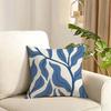 Elegant Blue Floral Cushion Cover Reversible Plush Pillow Cover Soft Fluffy Home Decor for Sofa Bedroom