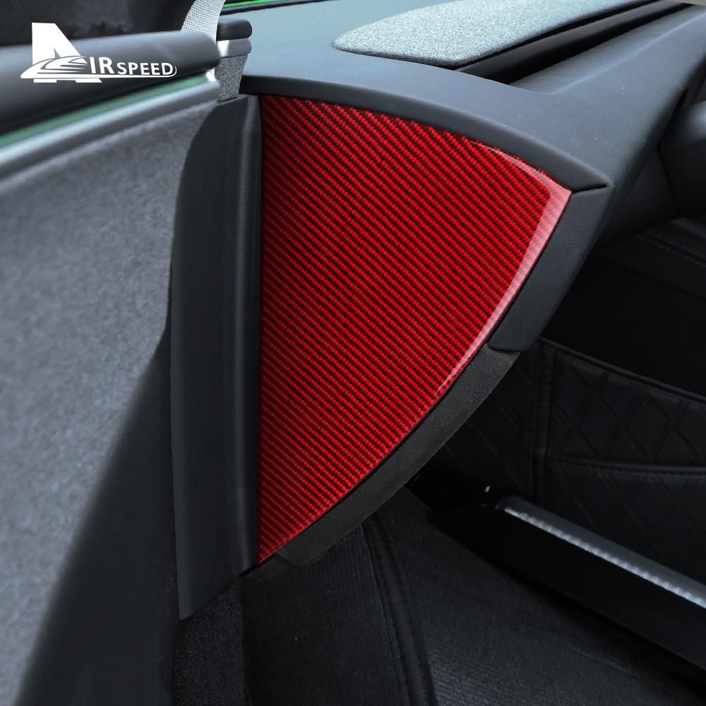 Real Soft Carbon Fiber Sticker For Tesla Model 3 Highland 2025 Car Front Door Slot Panel Interior Trim Decor Accessories