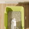 Anti-Splash Open-Top Cat Litter Box with Deodorant for Large Cats