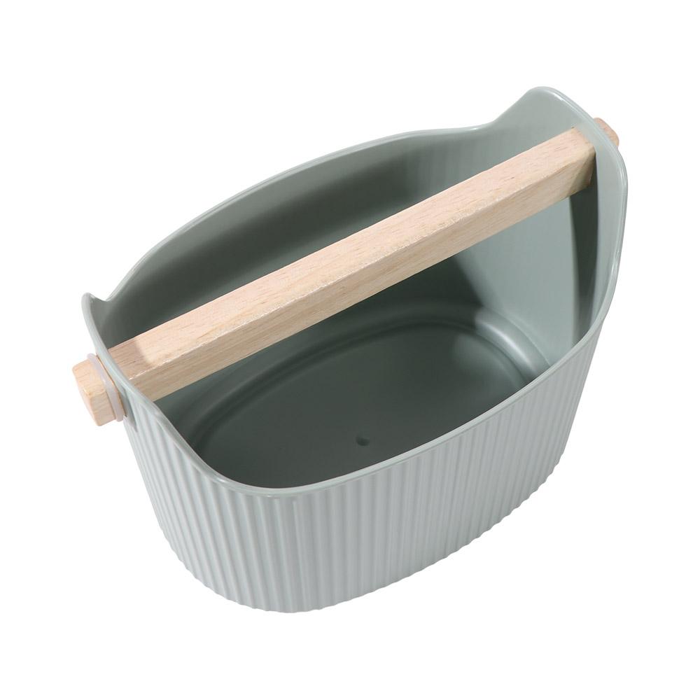 Wood Handle Coffee Grounds Container Oblique Mouth Design Espresso Dump Bin Bar
