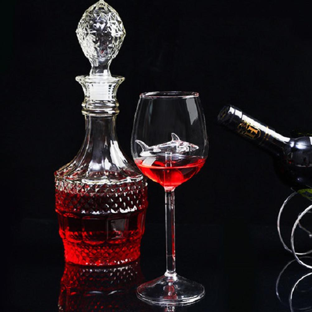 300ml Goblet Glass Mug Shark Wine Glass Goblets for Cold Drink Champagne Goblet Cocktail Glasses