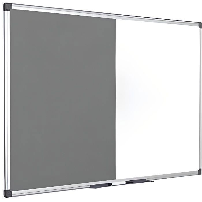 Tableau mixte en feutre magnétique 900 x 600 mm Gris - BI-OFFICE