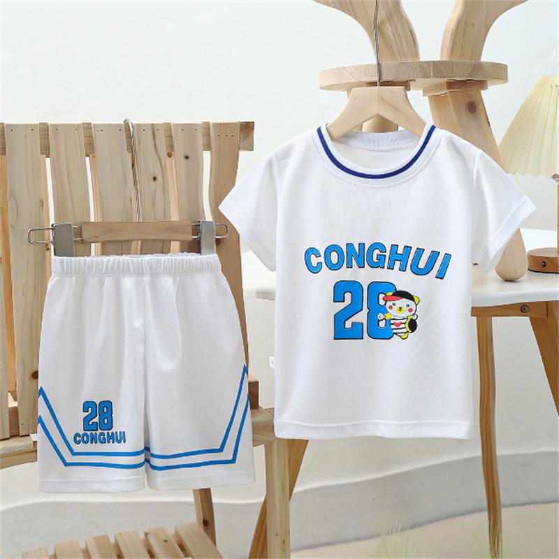 New summer boys' sports basketball suit set with short sleeves for children