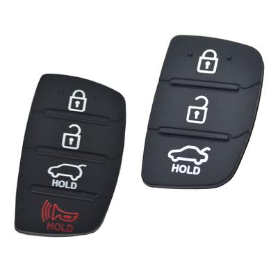 Replacement Rubber Pad Car Remote Key Fob Shell Key Cover Case 3 4 Buttons For Hyundai Tucson Santa Fe I20 Creta Elantra Solaris Key Cover Case