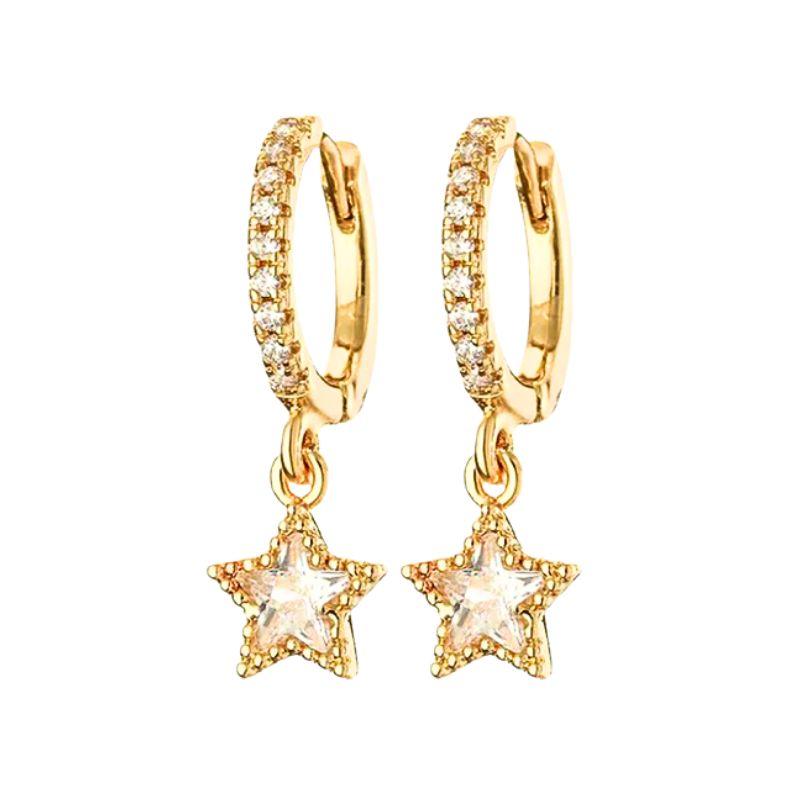 925 Silver Ear Needle White Crystal Gold Earrings for Women Luxury Water drop/Heart/Flower Pendant Earring Fine Jewelry