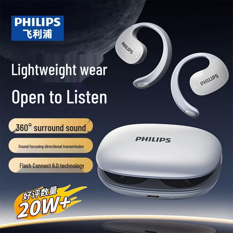 

Philips TAT2708 True Wireless Open-Ear Ear-Hook Bluetooth Earbuds