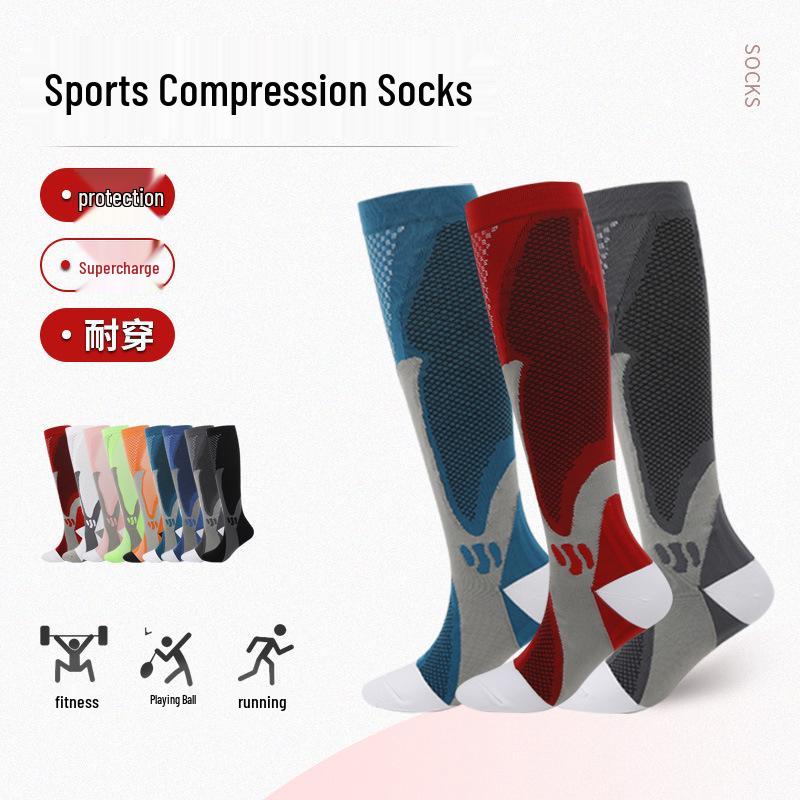 Nylon Sport Compression Socks - Unisex Breathable, Lightweight Calf Support for Cycling