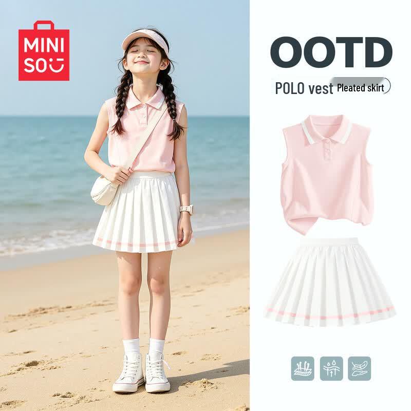 MINISO Girls Academy Style Summer Polo Skirt Set 110