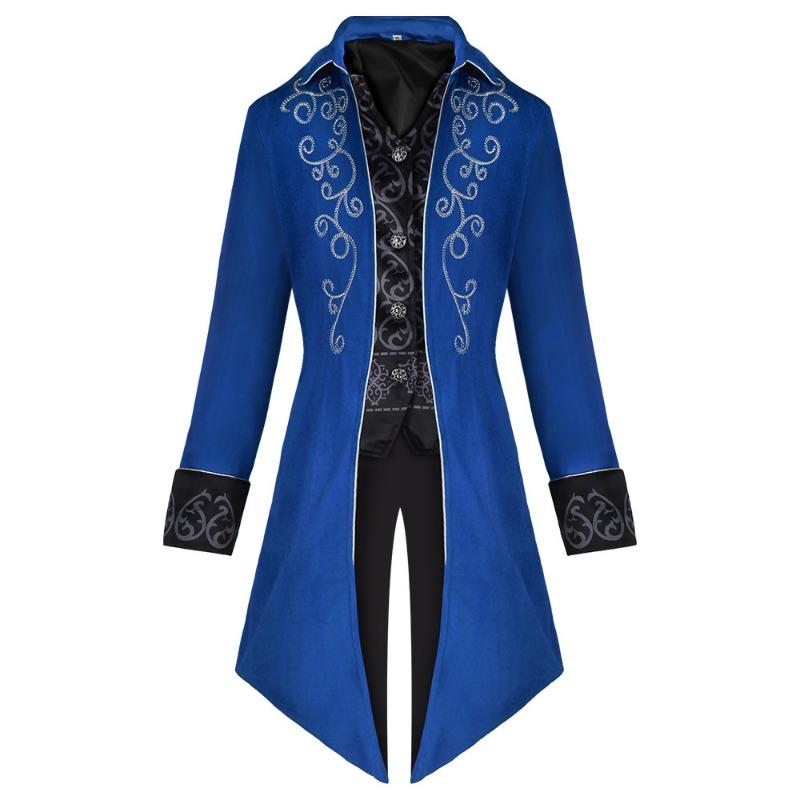 

Новое мужское пальто для косплея на Хэллоуин с принтом ласточкина хвоста, винтажное, средней длины 3XL синий