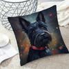 1pc Pillowcase, Cute Scottish Terrier Print Pillowcase, 2D Flat Printing, Single-Sided Print (No Pillow Insert), 17.72 X 17.72 Inches (45 X 45 Cm), No