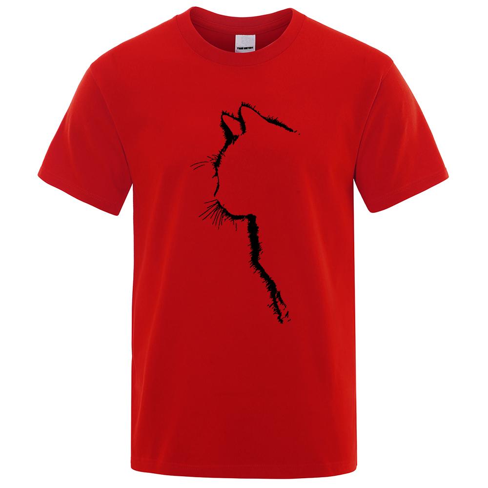 Bavlněná trička pro muže Potištěná Cool Cat Animal Trička Léto Tričko s krátkým rukávem Pánské Hip Hop Streetwear Top Trička Funny