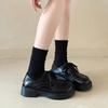 Black big head and small leather shoes women's summer 2025 new Japanese jk loafers British style muffin platform shoes