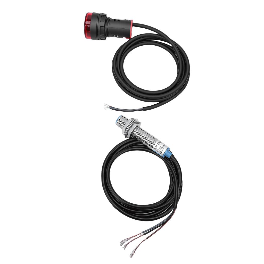 LED Tachometer Hall Proximity Switch Magnet Sensor 4 Digit Red RPM Speed Meter NPN for Ship Distribution Box Control
