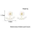 Imitation Perle Weiß Blume Super Fee Temperament Ohrstecker Koreanischer Stil Brincos Ohrschmuck