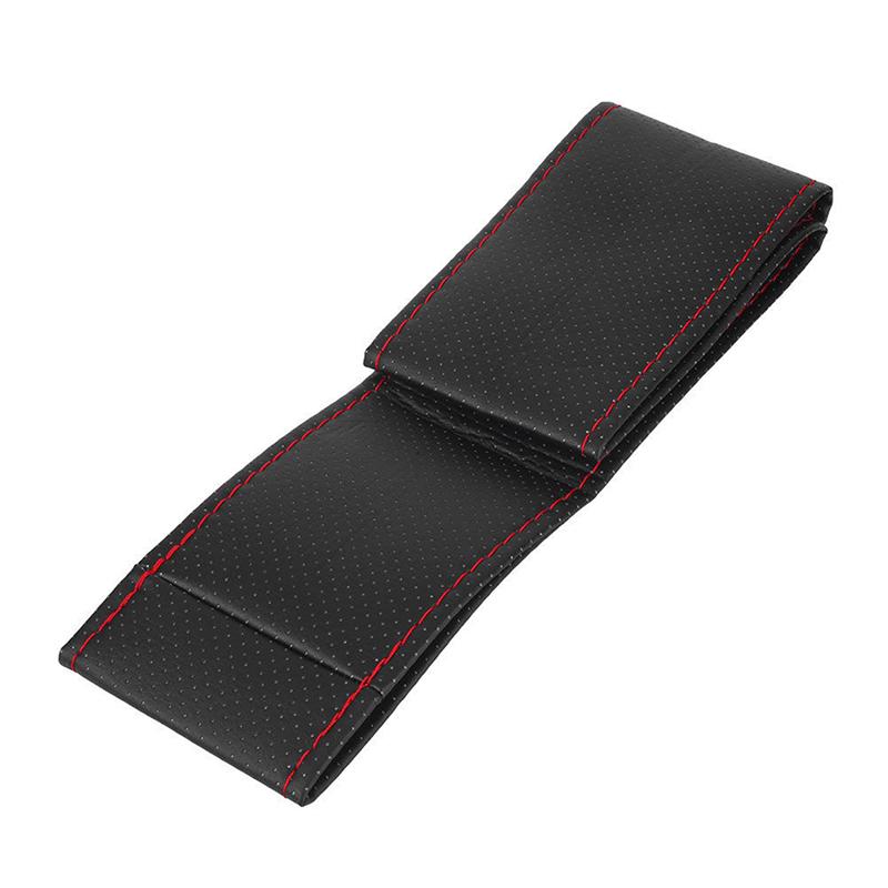Schwarz+Rot DIY Auto Lenkradbezug 38Cm Mit Nadel Und Faden
