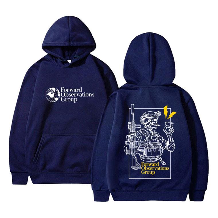 Men's Autumn/Winter Hooded Sweatshirt with Skull Soldier Print - Casual Pullover Hoodie - Streetwear, Military Tactical Style, Y2K Trend