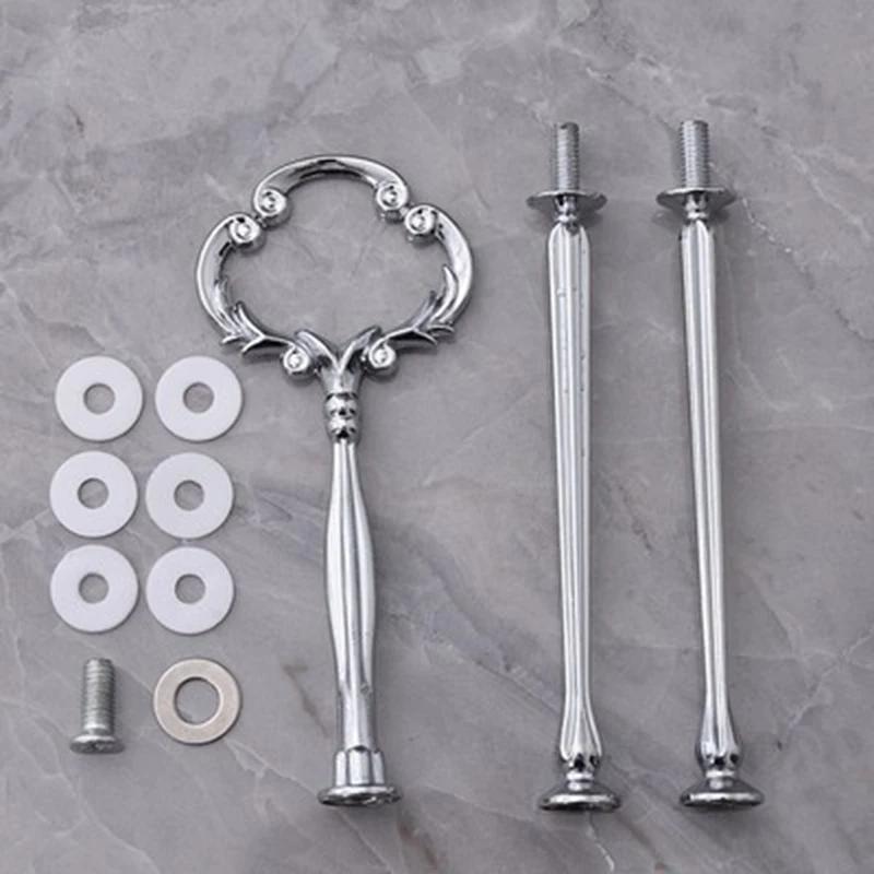 3 Layers Cake Plate Stand Handle Cake Stand Hardware Holder For Wedding Party Making Resin Cupcake Dessert Platter Serving Stand