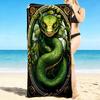 1Pc Green Serpent Portrait Beach Towel Quick Dry Multiuse For Beach Pool Gym Yoga Home Travel Christmas Halloween Xmas Gift G1207