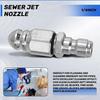 Water Jet High Pressure Sprayer Nozzle Clean Sewer 1/4" Stainless Steel Pressure Washer Quick Plug Drain Hose Nozzle Tool