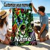 Custom Name Personalized Ben 10 Cartoon Print Beach Towel, for Trip Camping Beach Party Home Decor, Birthday Gift for Family & Friends