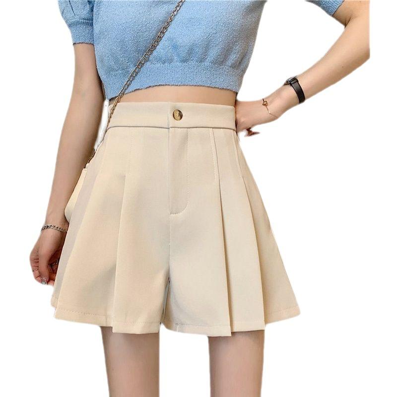 Pleated Skirt Trousers Trendy Plus Size Women's Wear Versatile Slimming Shorts Skirts Autumn Winter High-Waisted Corduroy A-Line