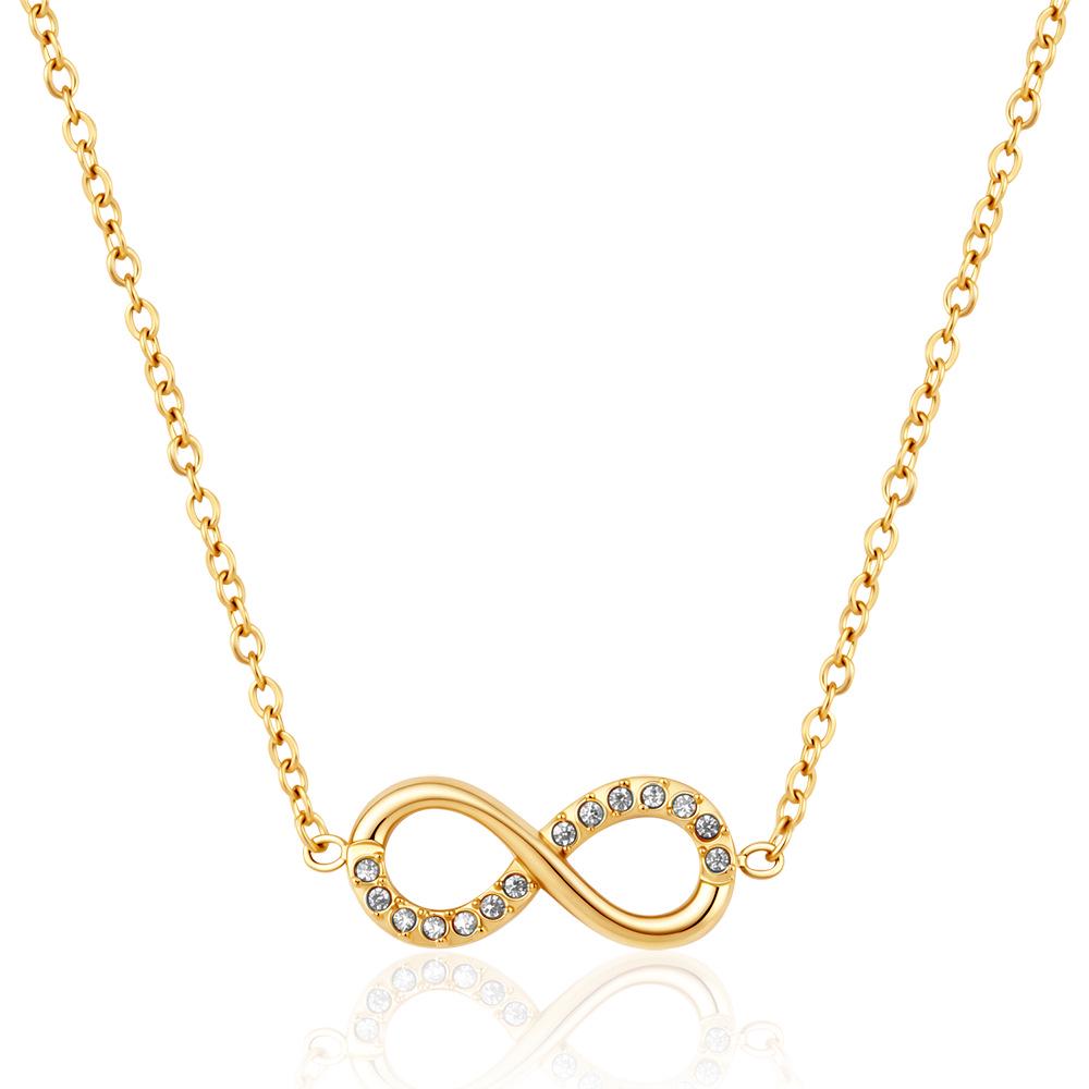 European & American Fashion Women's 18K Bow Necklace - Luxury Stainless Steel Clavicle Chain