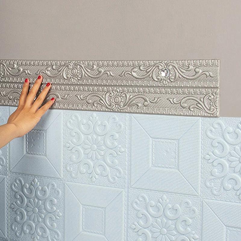 1PC 2.3m/9.2mX12cm Self-adhesive Wall Stickers Decorative Ceiling Corner Line Yin Corner Line Stickers