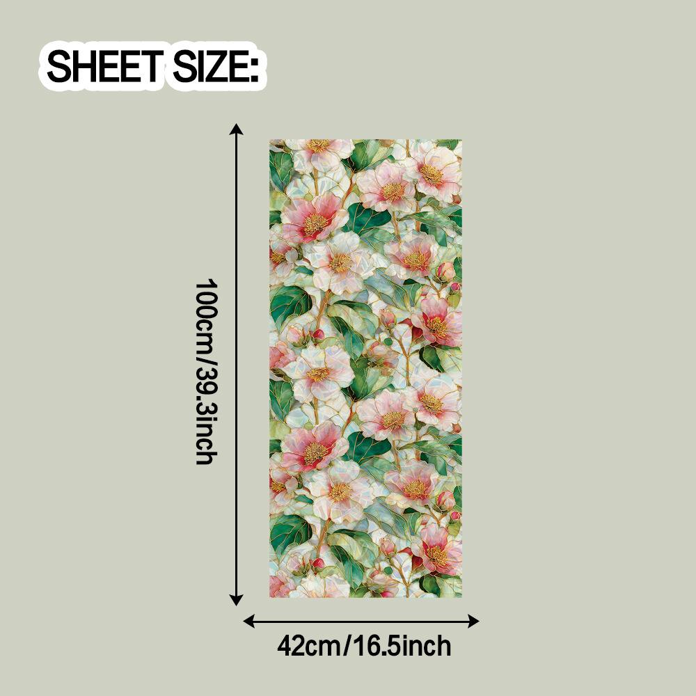 

Яркий минималистичный цветочный декор бегонии, вырезанный лазером, для окна гостиной, статическая самоклеящаяся наклейка 42*100cm