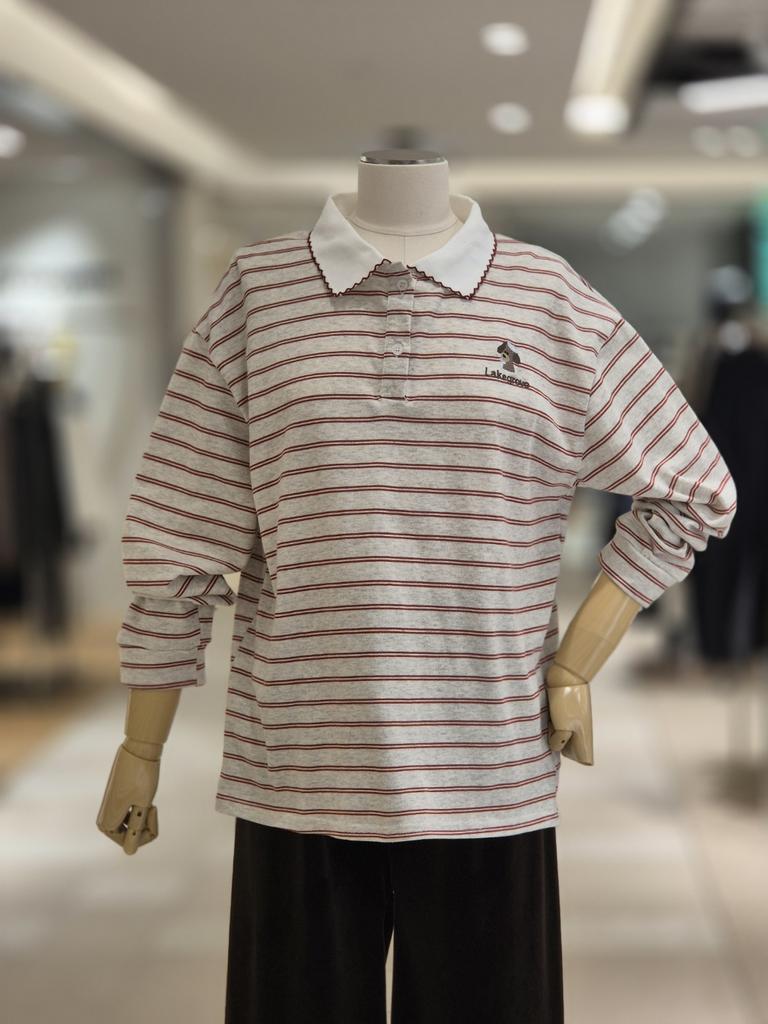 Recovea Girl Embroidered Stripe T-Shirt LG31F4LT515X