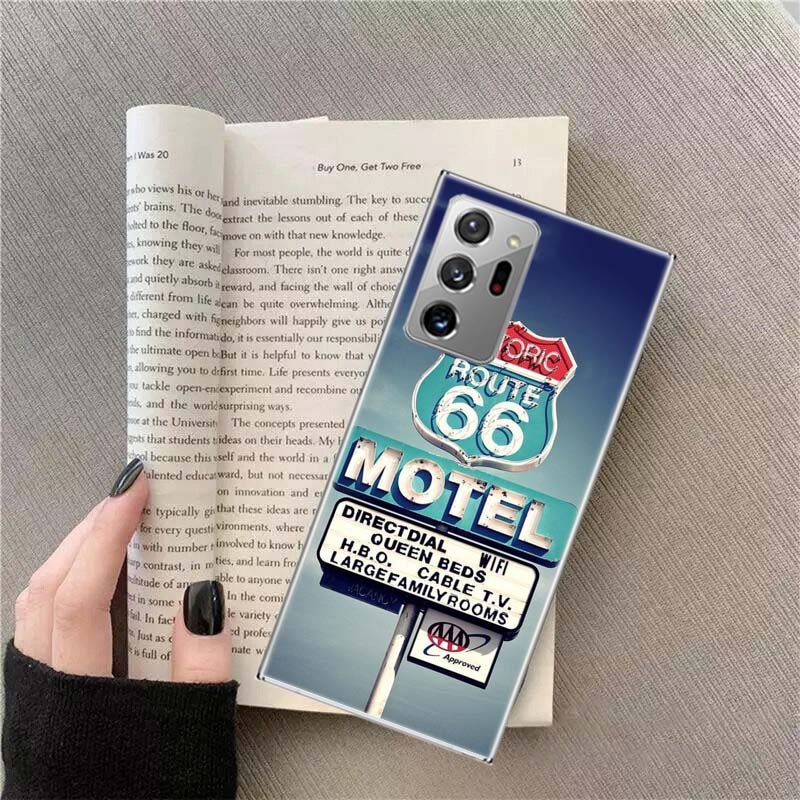 

America Route 66 Phone Case For Samsung Galaxy S25 Edge S24 S23 FE S22 S26 Ultra S21 S20 S10 Plus Capa Soft Samsung S22 Plus
