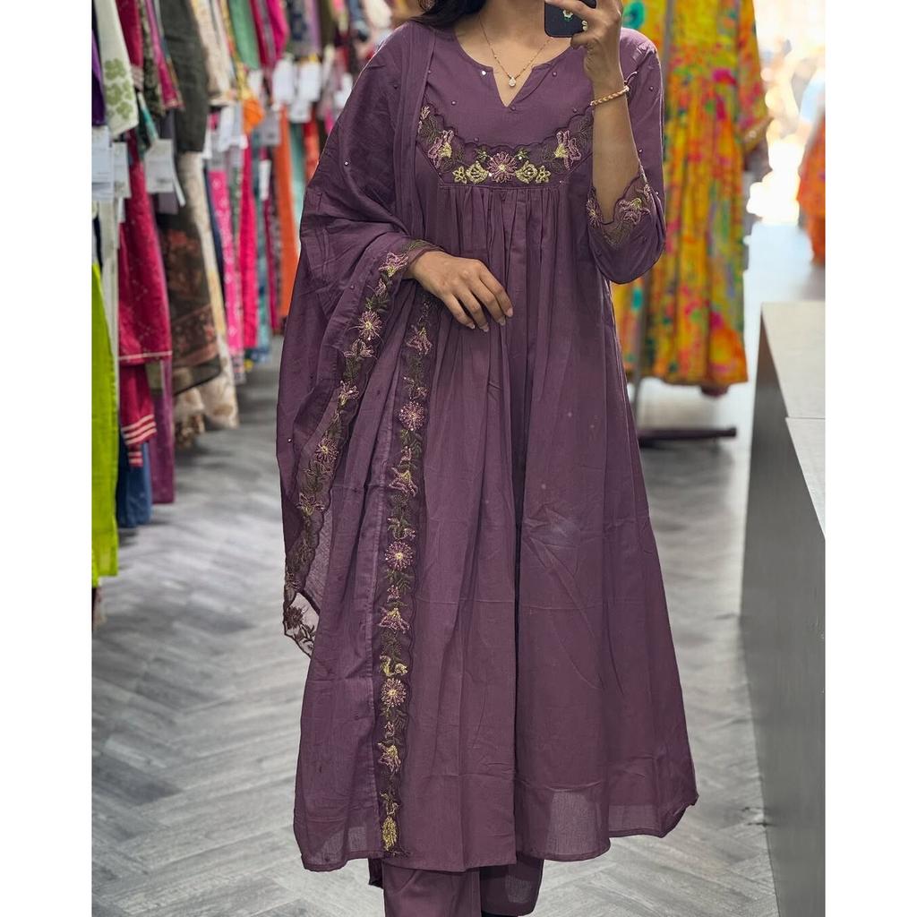 Women A-line Kurta Kurta Pant Dupatta Set Bollywood Top Tunic Kurti Salwar Suit SC-2203a