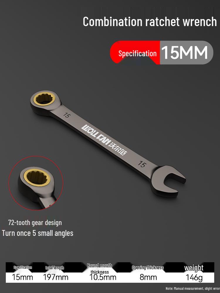 Dual-Ended Ratchet and Flower Wrench Set: Labor-Saving, Quick Two-Way Wrench Tools for Auto Repair (Sizes 8-27).
