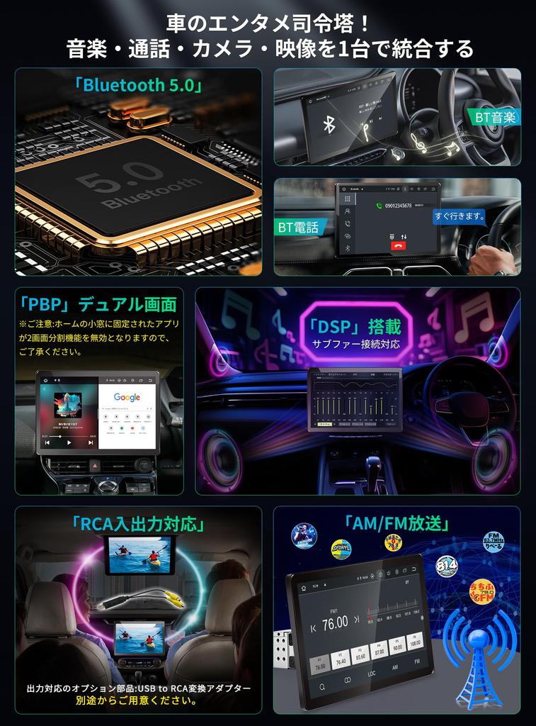 PORMIDOAUTO 2K QLED LCD Screen Rotating Android 13 QCM6125 SIM Card Compatible for and Car Display Wireless Android HDMI and Reverse Technical