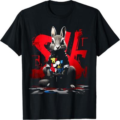 Rabbit Animal Zoo Artwork Rabbit T-Shirt(2)