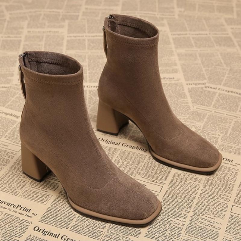 Fashion New Women Trend Fashion Ankle Boots Anti-slip Retro Zipper Designer Shoes Women Comfortable Elegant Short Boots Zapatos De Mujer