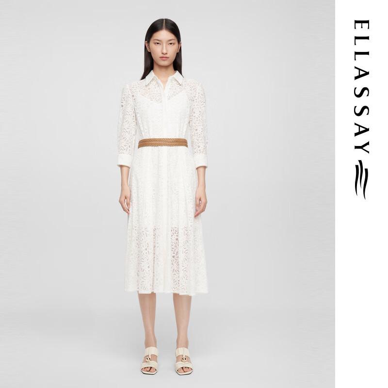 

ELLASSAY Lyocell Cotton Blend Lace Shirt Dress M